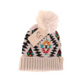 Baby Aztec Print Pom C.C. Beanie