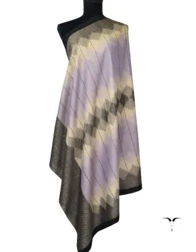 Black, Natural & Purple Ekat Pashmina Shawl 5394