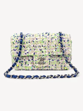 Bolsa Chanel Tweed Small Limon Ferragem Prata Fosca