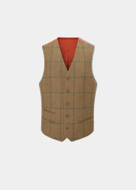 Combrook Men's Tweed Lined-Back Waistcoat In Thyme - Regular Fit