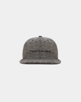 Embroidered Cap - Wool - Grey Herringbone (Final Sale)