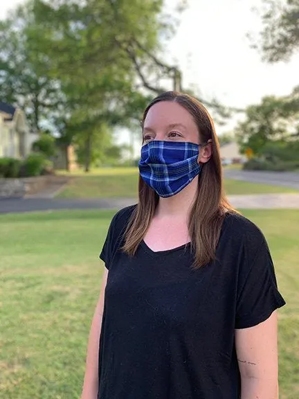 Face Mask -  Blue Plaid