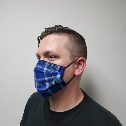 Face Mask -  Blue Plaid