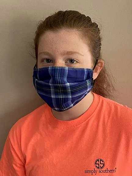 Face Mask -  Blue Plaid