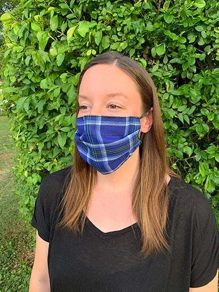 Face Mask -  Blue Plaid