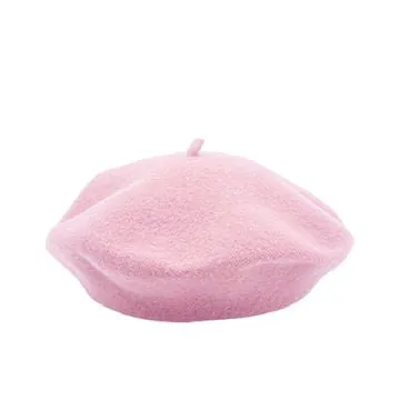 Felt Beret Hat - Light Pink