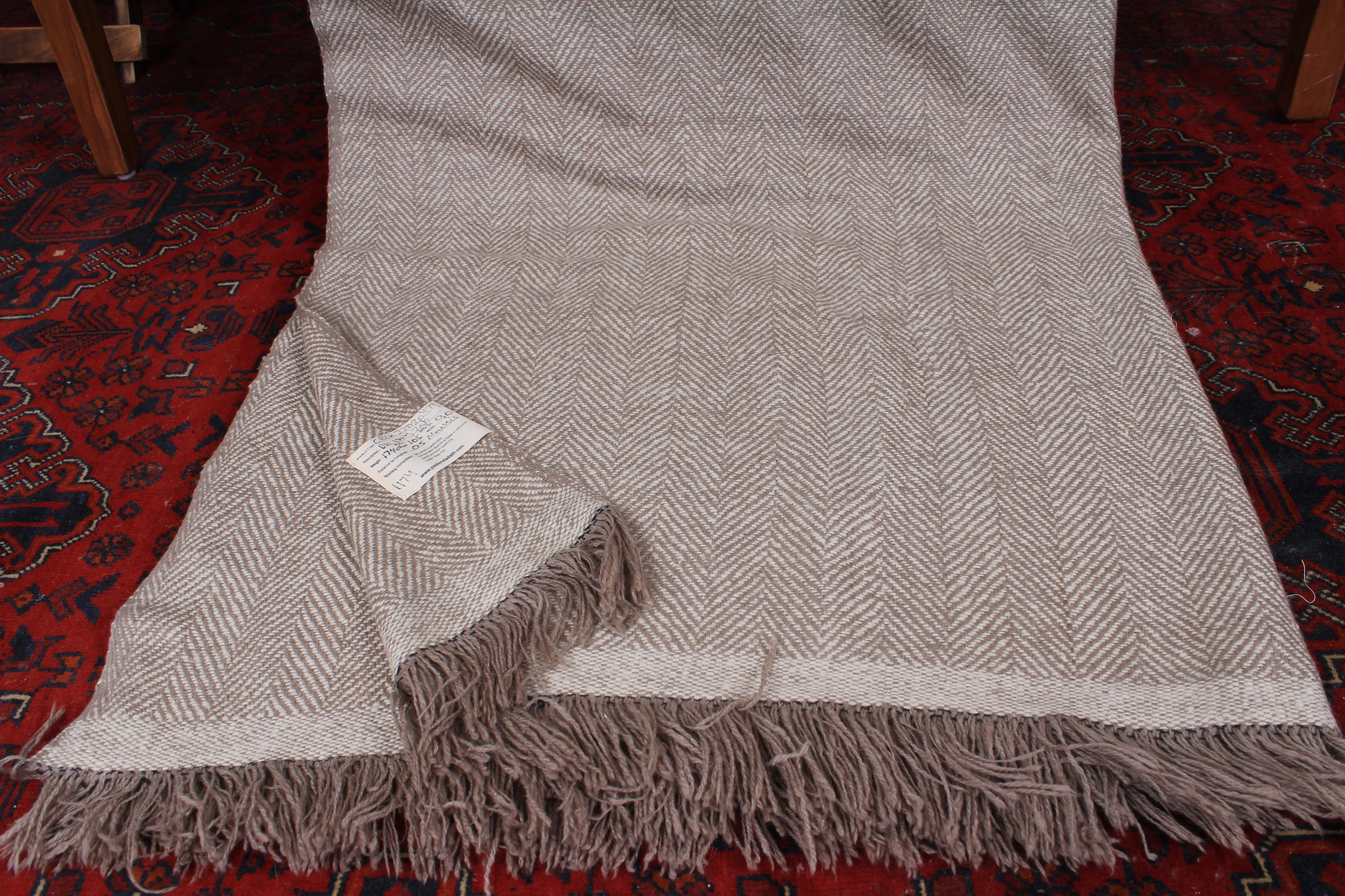 Haizley Platinum And Ivory Double Weave Pashmina Blanket