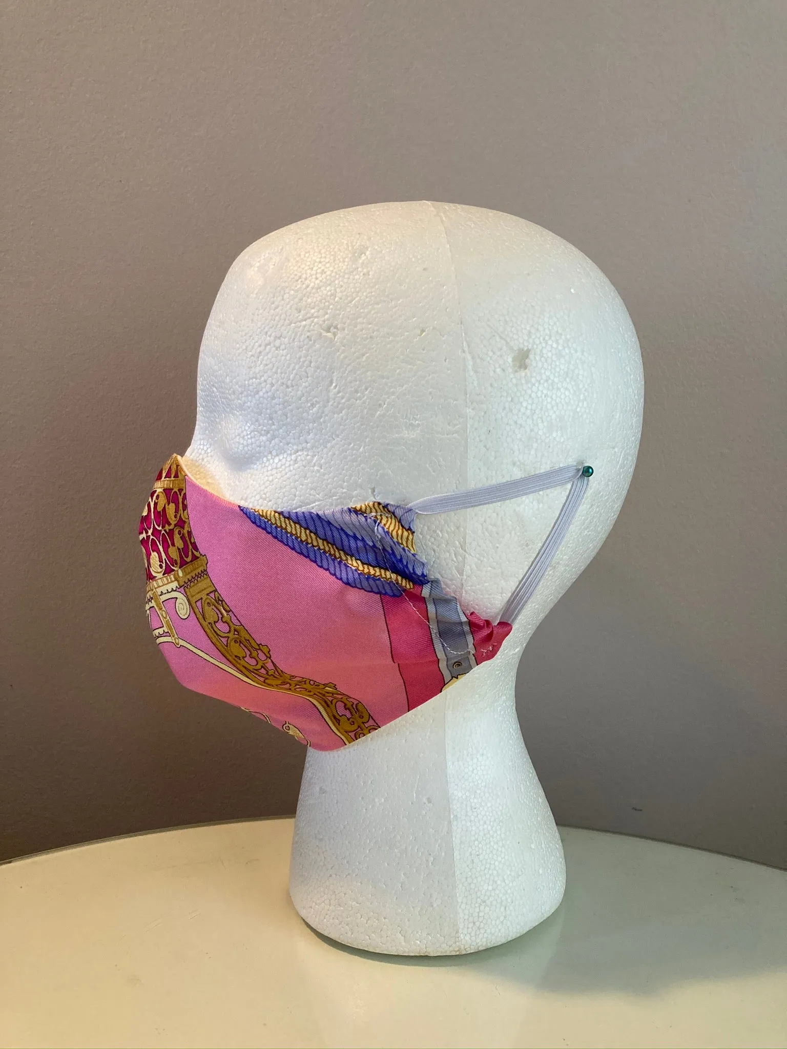 Hermes Vintage Les Muserolles Silk Scarf Face Covering