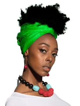 INAYA GREEN SCARF, HEADWRAP