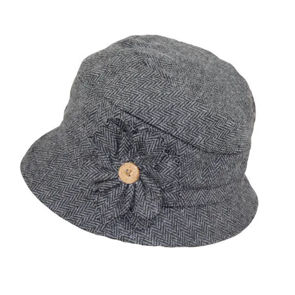 Jeanne Simmons - Wool Herringbone Cloche Hat