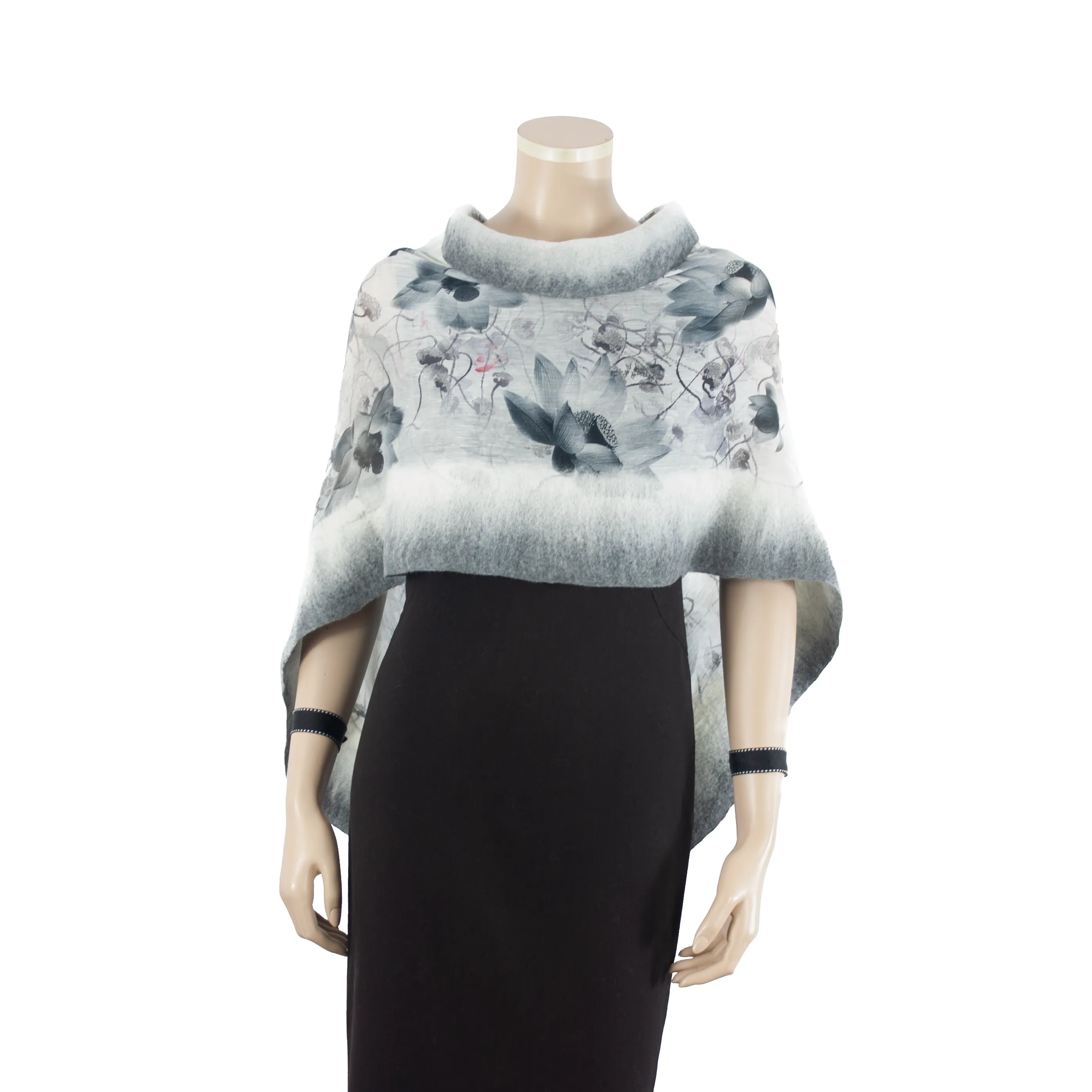 Linked  lily grey scarf #140-30