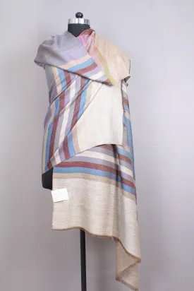 Parker Multi Coloured Strips & Reversible Cashmere Shawl