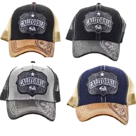 Souvenir Ball Cap Badge Mesh , California