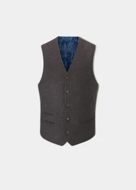 Surrey Men's Tweed Lined Country Waistcoat In Bramble - Regular Fit