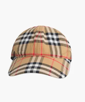 Vintage Burberry Plaid Baseball Cap - Tan